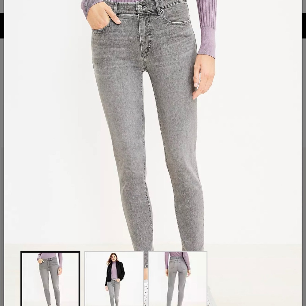 Loft mid rise skinny jeans in staple grey wash